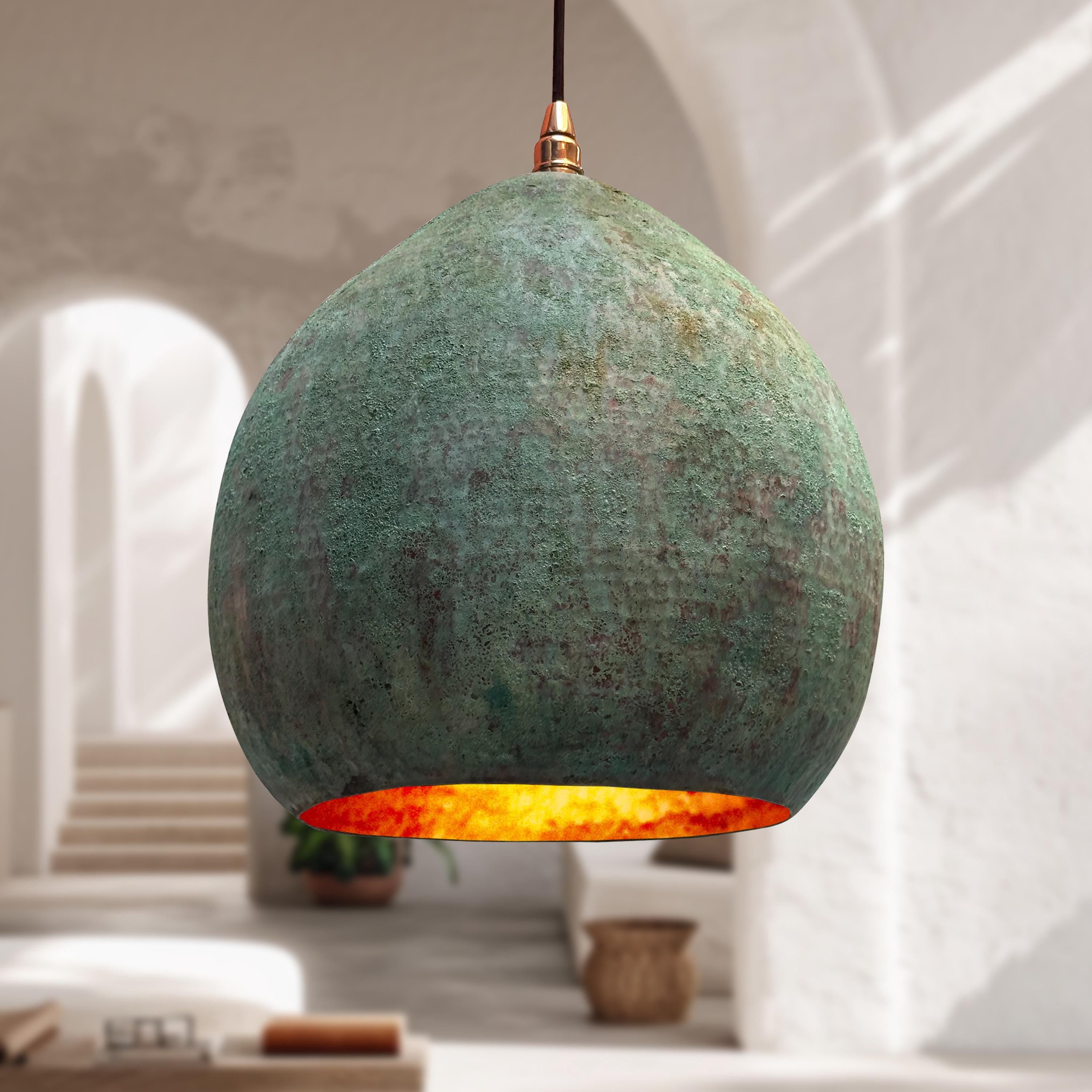 Hammered Copper Dome Light, farmhouse kitchen island Light fixture