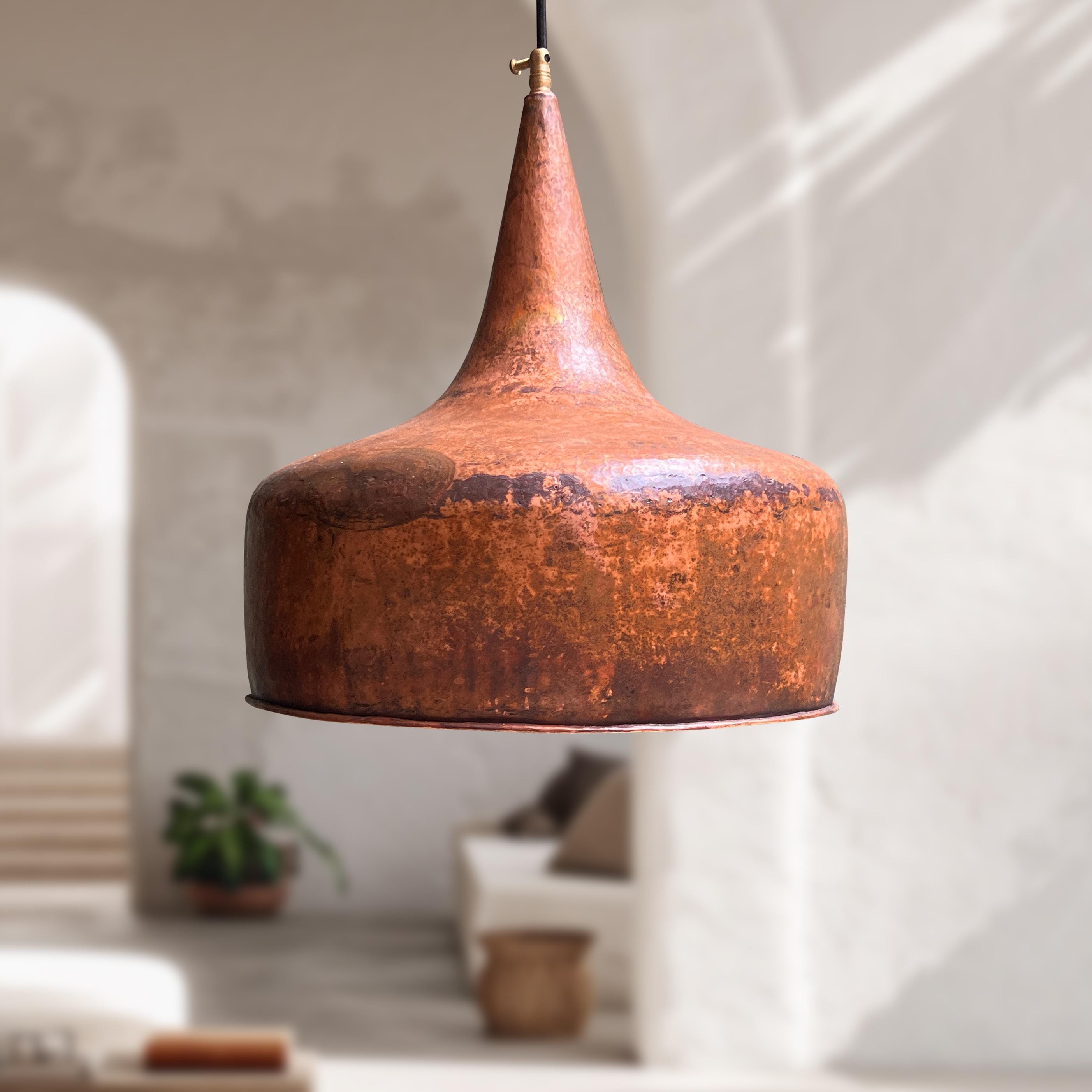 Handmade Hammered Copper Dome Pendant Light