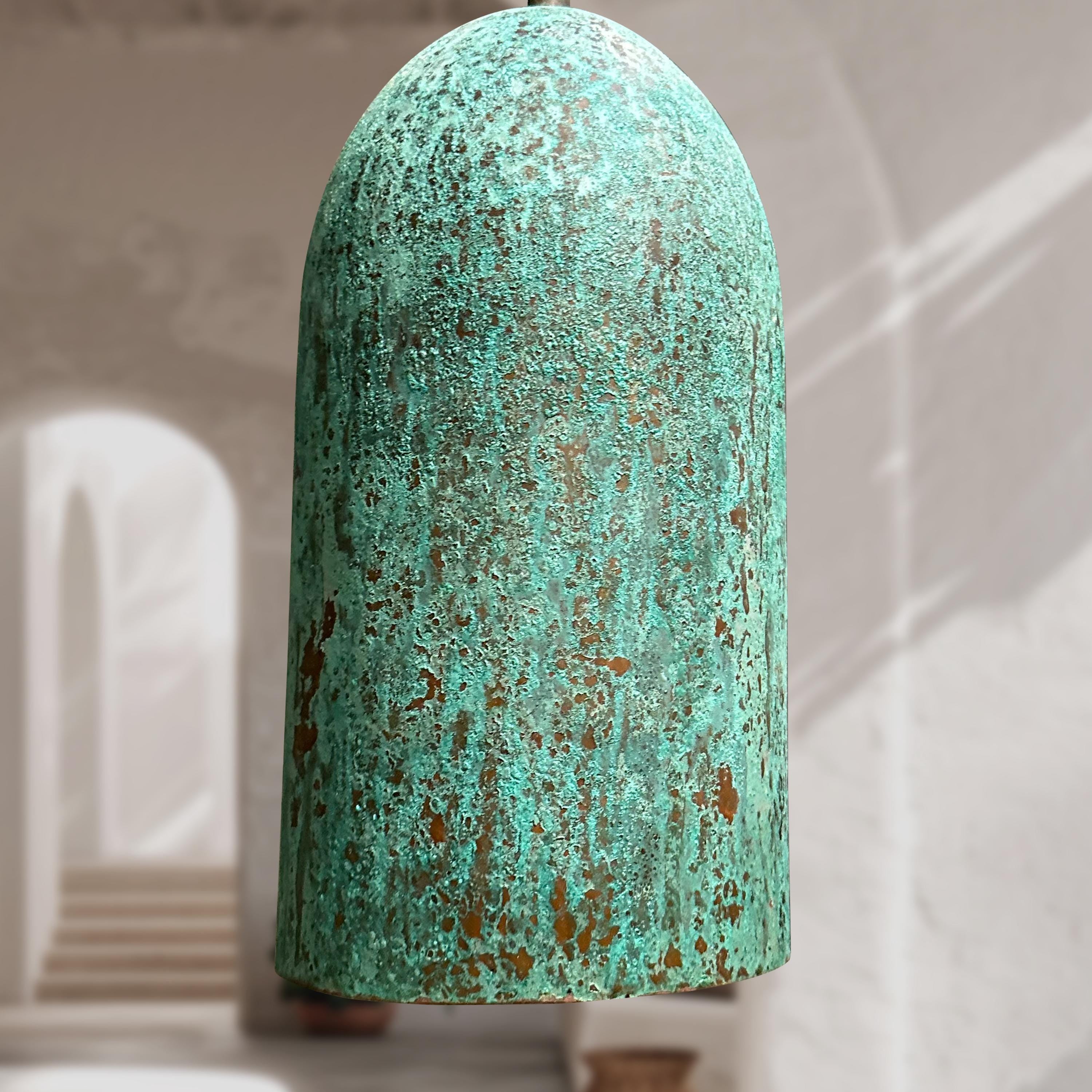 Green Patina Farmhouse Light Fixture Oxidized Copper Pendant Lamp