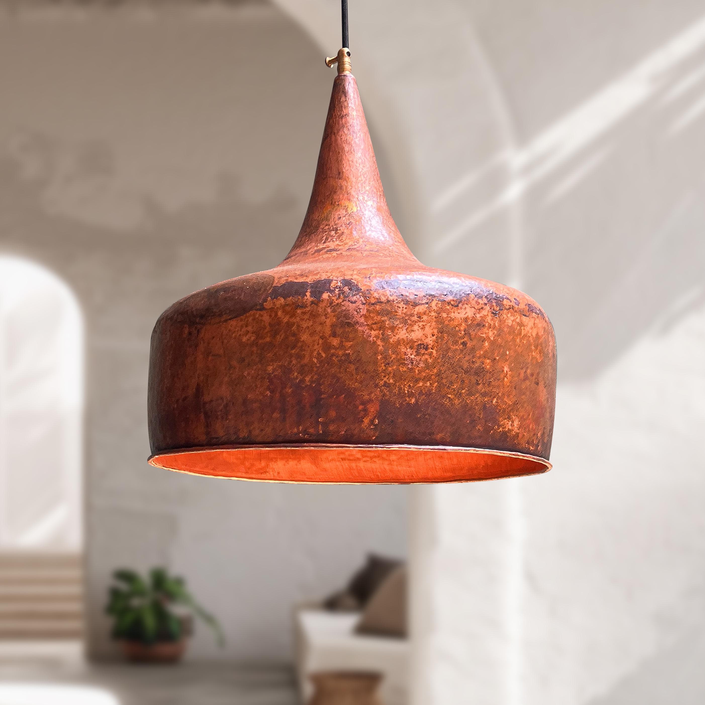 Handmade Hammered Copper Dome Pendant Light