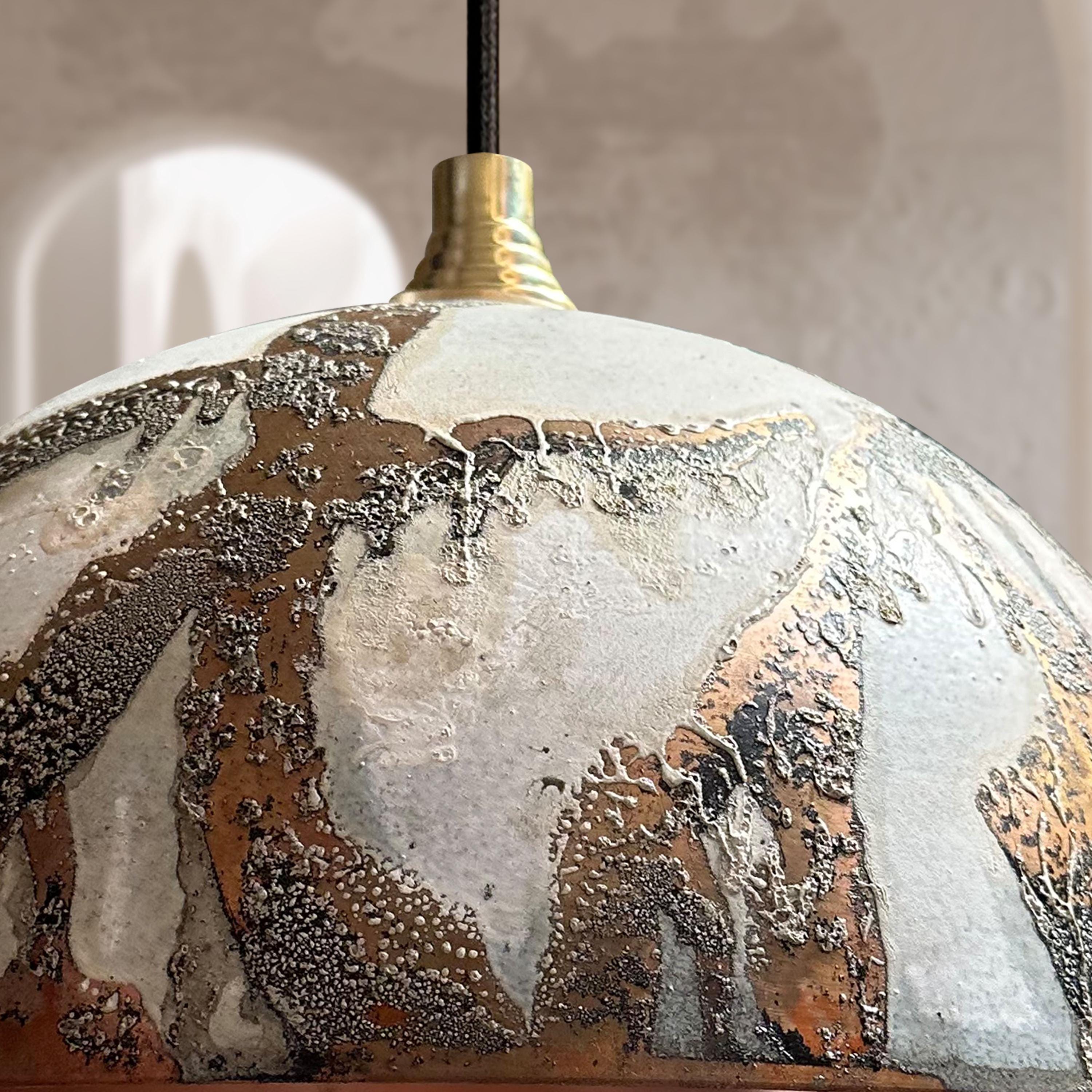 White Patina Copper Dome Ceiling Light