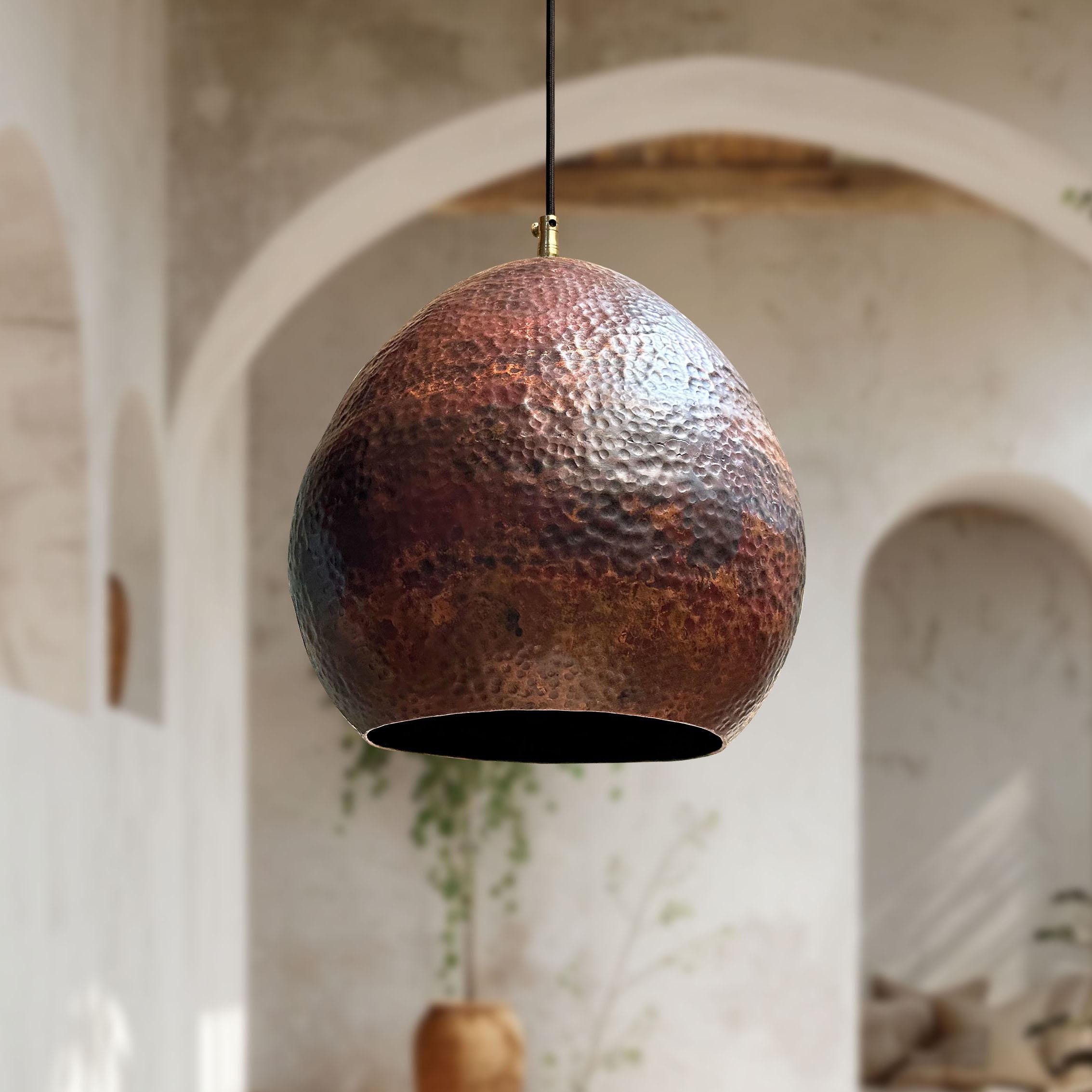 Handmade Hammered Copper Pendant Light