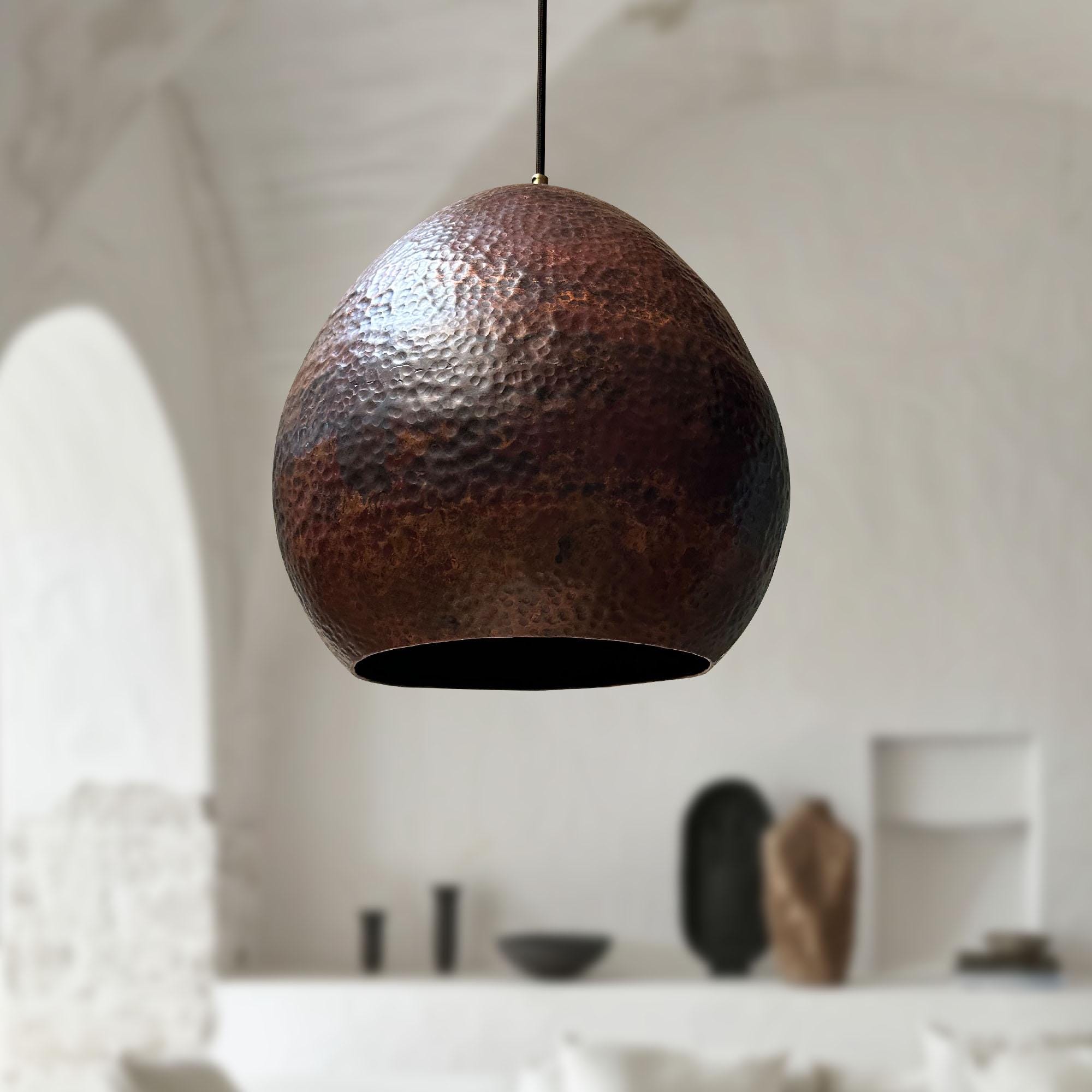 Solid Dark Copper Farmhouse Kitchen Island Light Fixture