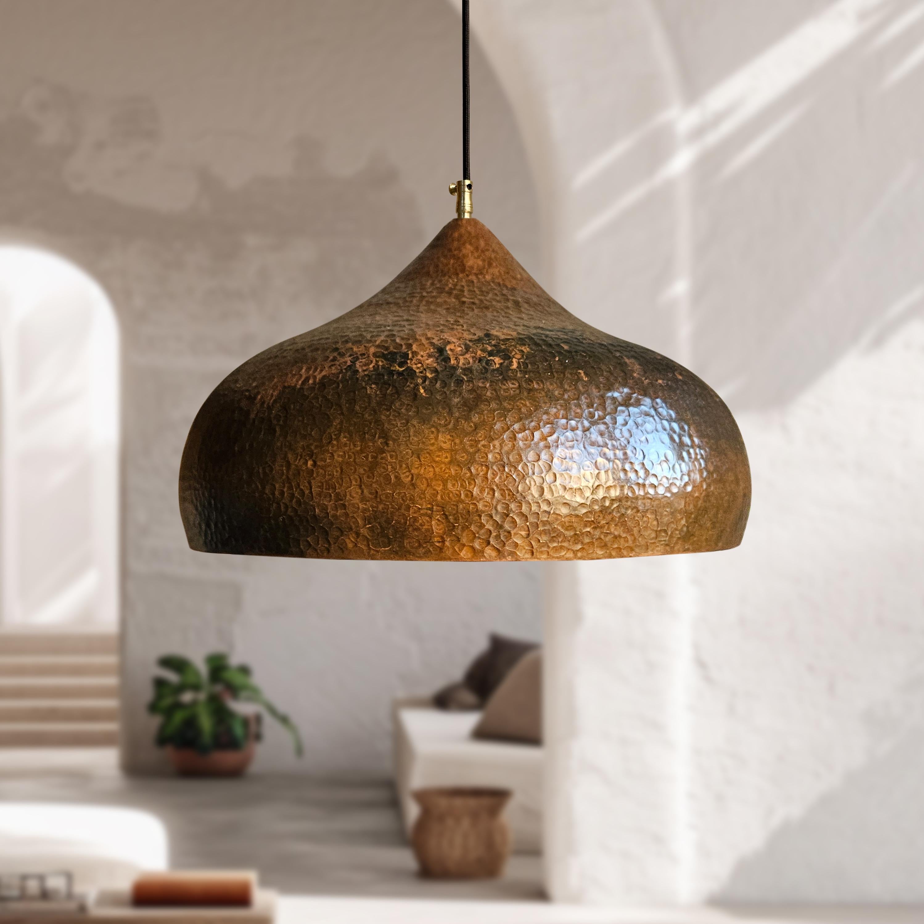 Copper Onion Shaped Kitchen Island Hanging Light Fixture